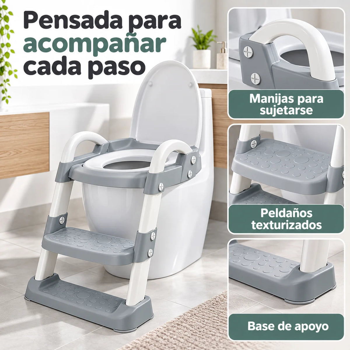 Asiento Adaptador Escalera Inodoro Niños